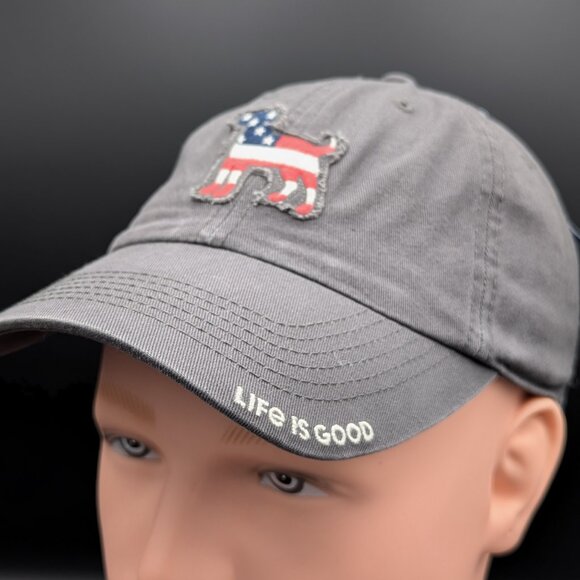Life is Good. Tattered Chill Cap Americana Dog-Slate Gray - Picture 3 of 13